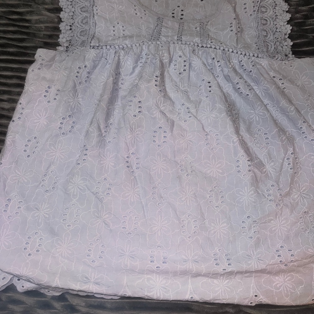 Light blue Eyelet Lace Top